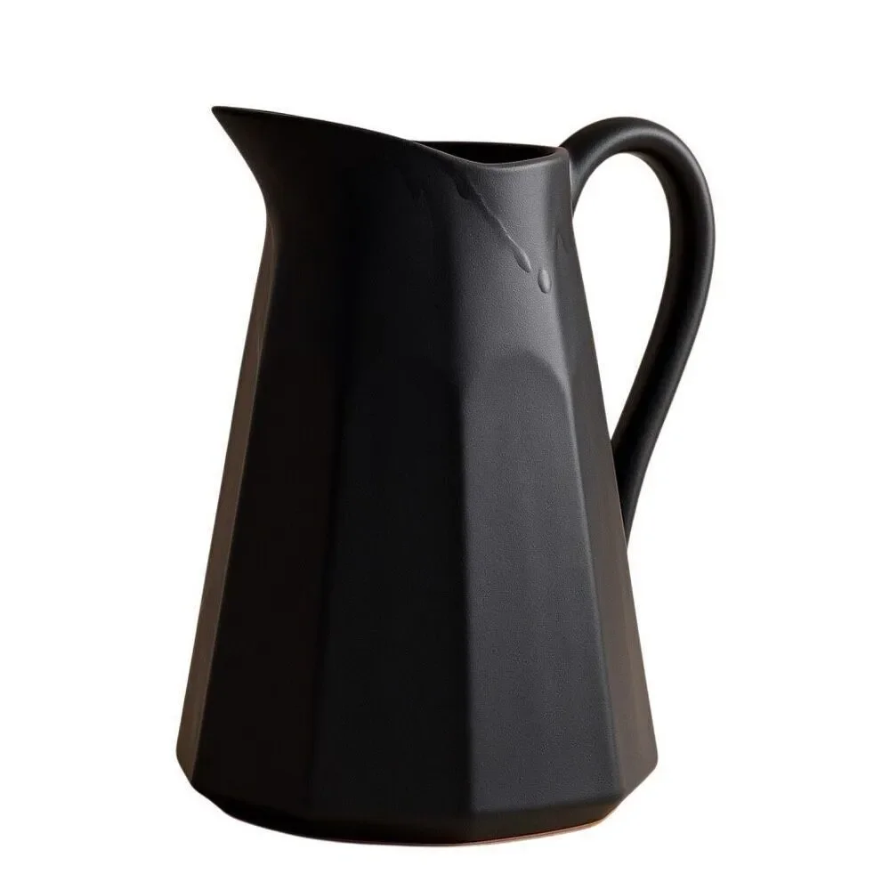 Crate & Barrel Stevey 103-oz. Black Pitcher Leanne Ford, New with Tags